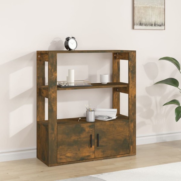 Aparador madera contrachapada color roble ahumado 80x30x90 cm Aparador madera contrachapada color roble ahumado 80x30x90 cm
