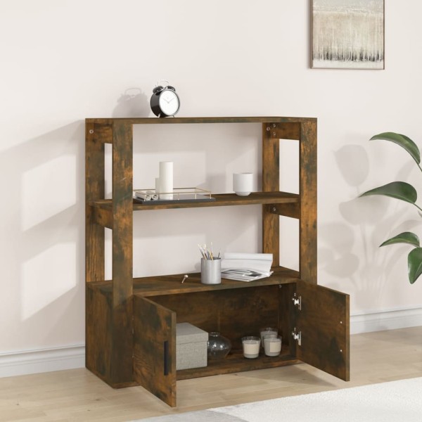 Aparador madera contrachapada color roble ahumado 80x30x90 cm Aparador madera contrachapada color roble ahumado 80x30x90 cm