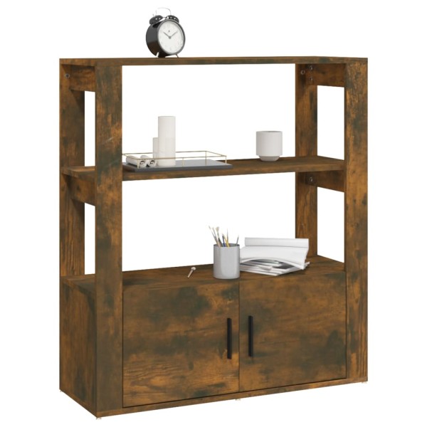 Aparador madera contrachapada color roble ahumado 80x30x90 cm Aparador madera contrachapada color roble ahumado 80x30x90 cm