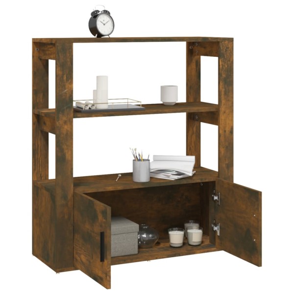 Aparador madera contrachapada color roble ahumado 80x30x90 cm Aparador madera contrachapada color roble ahumado 80x30x90 cm