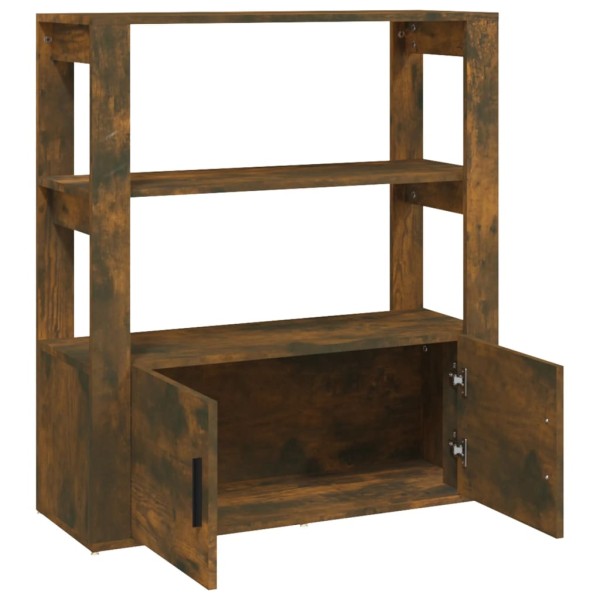 Aparador madera contrachapada color roble ahumado 80x30x90 cm Aparador madera contrachapada color roble ahumado 80x30x90 cm