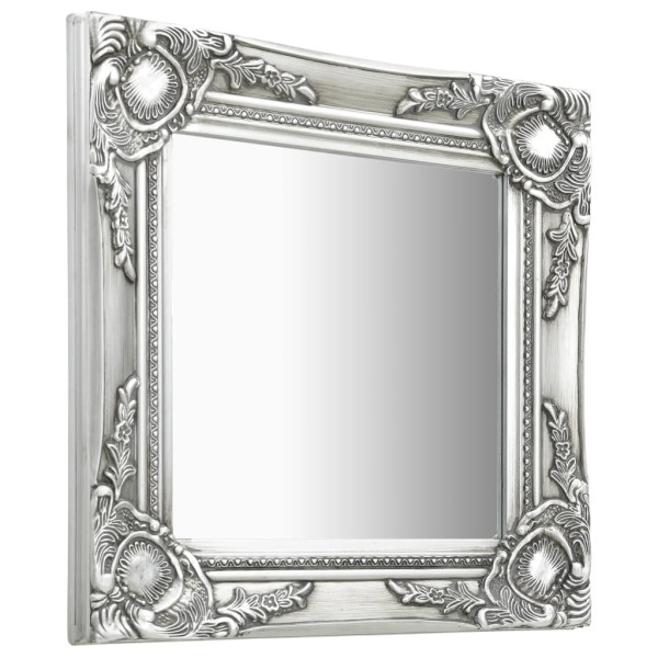 Espejo de pared estilo barroco plateado 40x40 cm Espejo de pared estilo barroco plateado 40x40 cm
