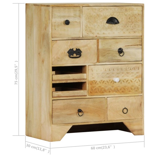 Mueble con cajones 60x30x75 cm madera maciza de mango Mueble con cajones 60x30x75 cm madera maciza de mango