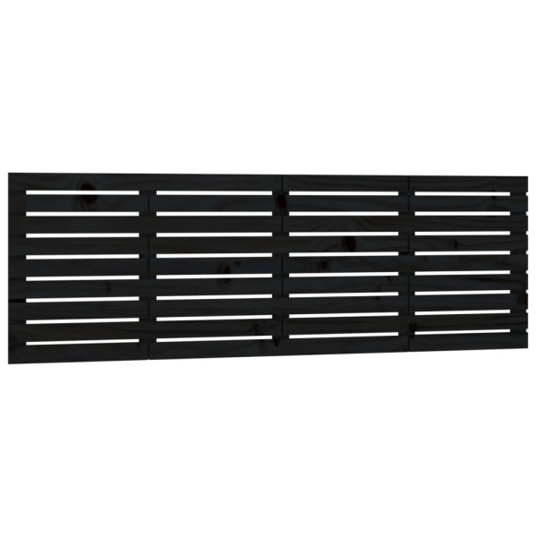 Cabecero de cama de pared madera maciza pino negro 166x3x63 cm Cabecero de cama de pared madera maciza pino negro 166x3x63 cm