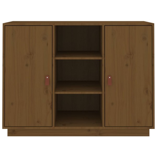Aparador de madera maciza de pino marrón miel 100x40x75 cm
