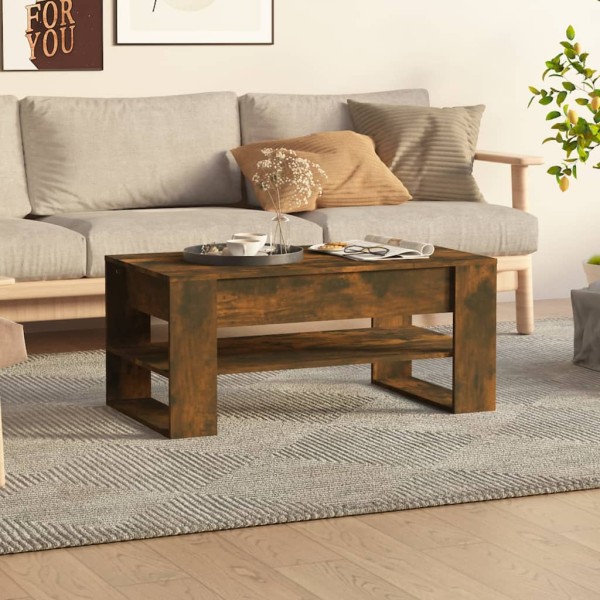 Mesa de centro madera contrachapada roble ahumado 102x55x45 cm Mesa de centro madera contrachapada roble ahumado 102x55x45 cm