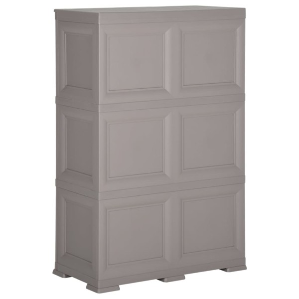 Armario de plástico diseño de madera gris 79x43x125 cm Armario de plástico diseño de madera gris 79x43x125 cm
