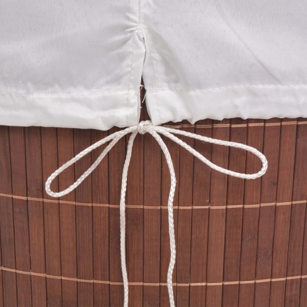 Cesto de la ropa de bambú ovalado marrón Cesto de la ropa de bambú ovalado marrón