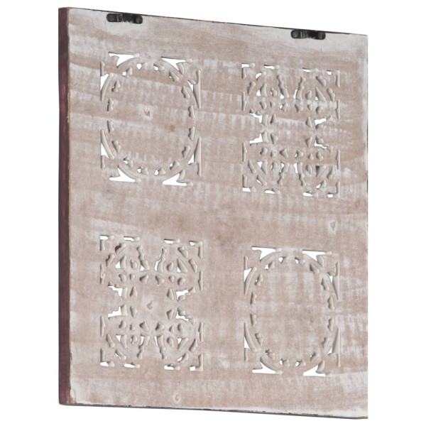Panel de pared tallado a mano MDF marrón y blanco 40x40x1,5 cm Panel de pared tallado a mano MDF marrón y blanco 40x40x1,5 cm