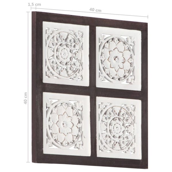 Panel de pared tallado a mano MDF marrón y blanco 40x40x1,5 cm Panel de pared tallado a mano MDF marrón y blanco 40x40x1,5 cm