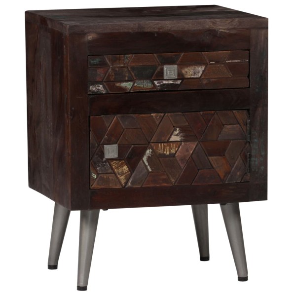 Mesita de noche de madera maciza reciclada 40x30x50 cm Mesita de noche de madera maciza reciclada 40x30x50 cm
