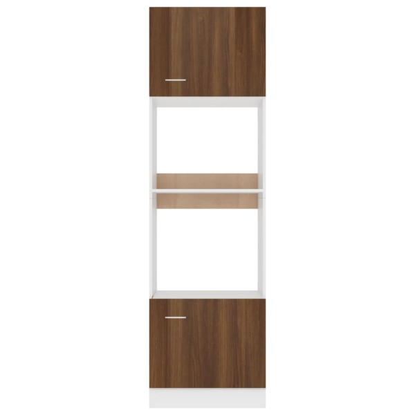 Armario de microondas contrachapada marrón roble 60x57x207 cm Armario de microondas contrachapada marrón roble 60x57x207 cm