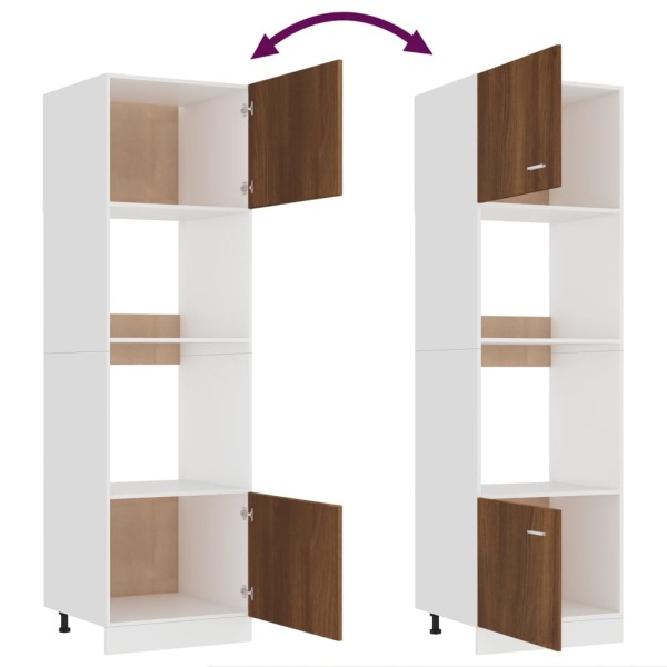 Armario de microondas contrachapada marrón roble 60x57x207 cm Armario de microondas contrachapada marrón roble 60x57x207 cm