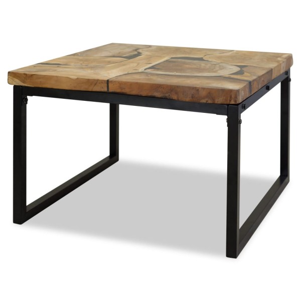 Mesa de centro de teca y resina 60x60x40 cm Mesa de centro de teca y resina 60x60x40 cm