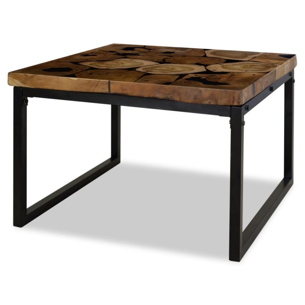 Mesa de centro de teca y resina 60x60x40 cm Mesa de centro de teca y resina 60x60x40 cm