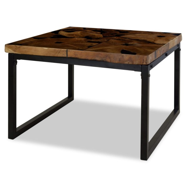 Mesa de centro de teca y resina 60x60x40 cm Mesa de centro de teca y resina 60x60x40 cm