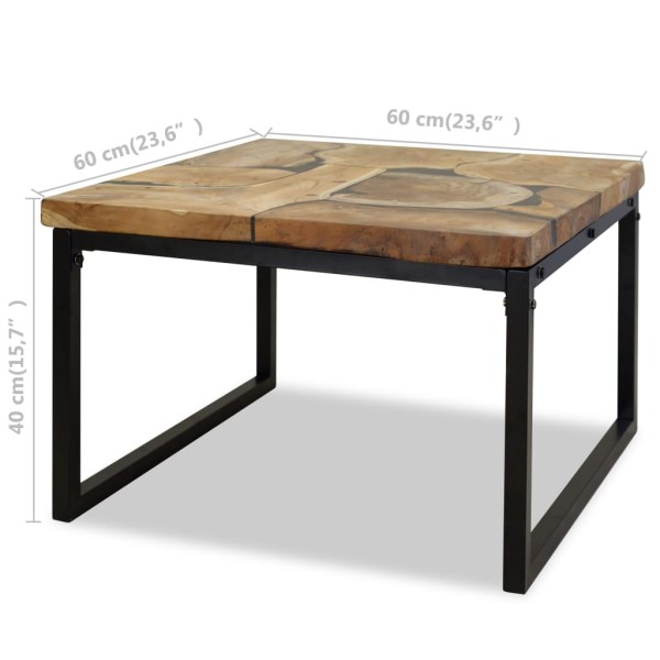Mesa de centro de teca y resina 60x60x40 cm Mesa de centro de teca y resina 60x60x40 cm