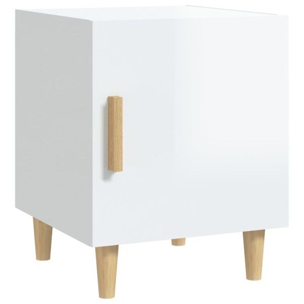 Mesita de noche madera contrachapada blanco brillante Mesita de noche madera contrachapada blanco brillante