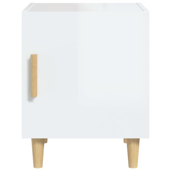 Mesita de noche madera contrachapada blanco brillante Mesita de noche madera contrachapada blanco brillante