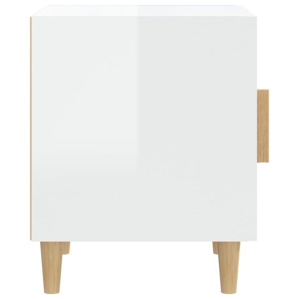 Mesita de noche madera contrachapada blanco brillante Mesita de noche madera contrachapada blanco brillante