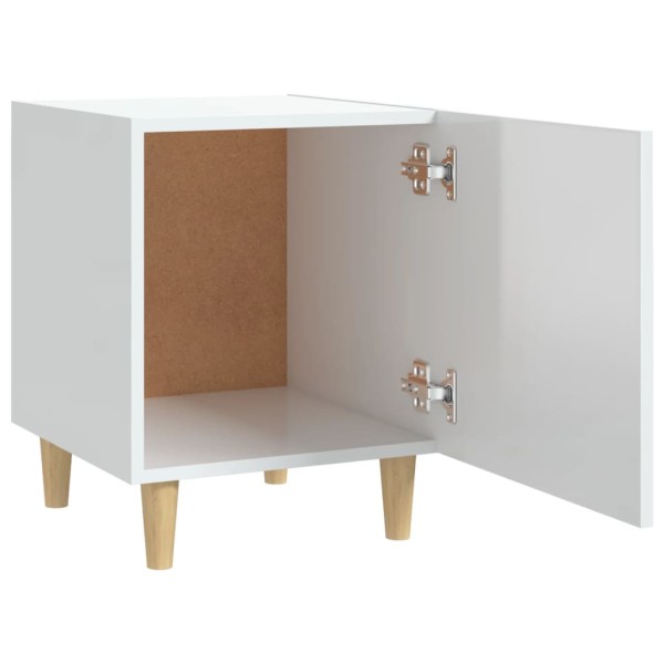 Mesita de noche madera contrachapada blanco brillante Mesita de noche madera contrachapada blanco brillante