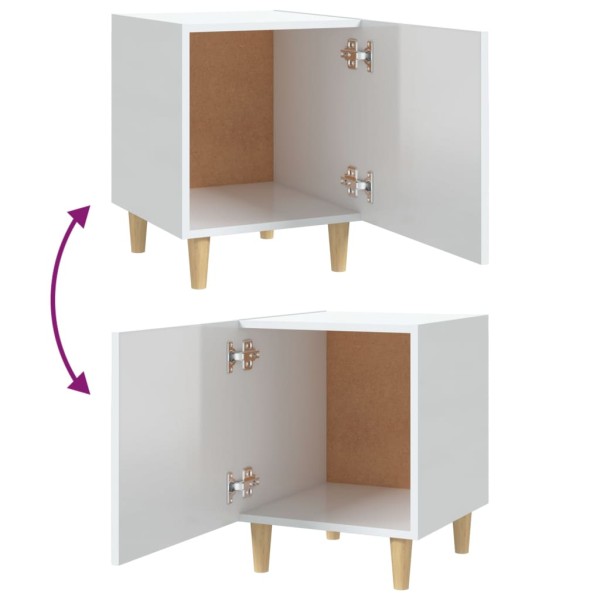 Mesita de noche madera contrachapada blanco brillante Mesita de noche madera contrachapada blanco brillante