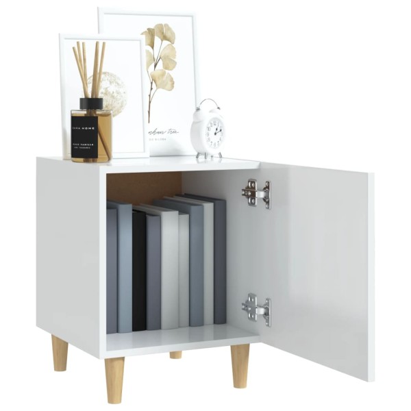 Mesita de noche madera contrachapada blanco brillante Mesita de noche madera contrachapada blanco brillante