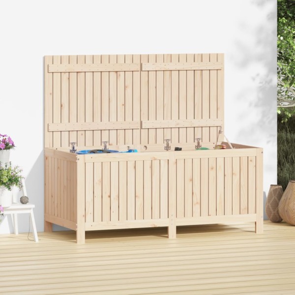 Caja de almacenaje jardín madera maciza de pino 147x68x64 cm Caja de almacenaje jardín madera maciza de pino 147x68x64 cm