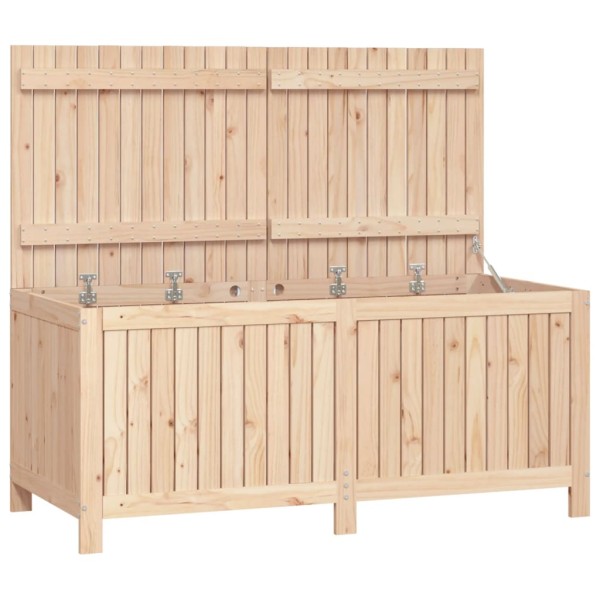 Caja de almacenaje jardín madera maciza de pino 147x68x64 cm Caja de almacenaje jardín madera maciza de pino 147x68x64 cm