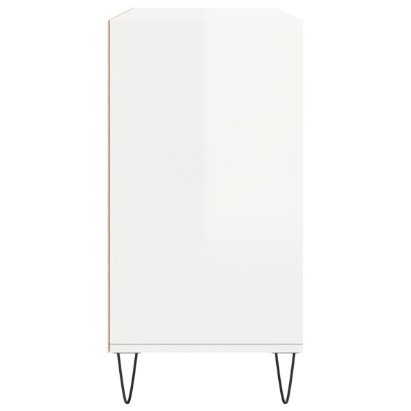 Aparador de madera contrachapada blanco brillo 103,5x35x70 cm Aparador de madera contrachapada blanco brillo 103,5x35x70 cm
