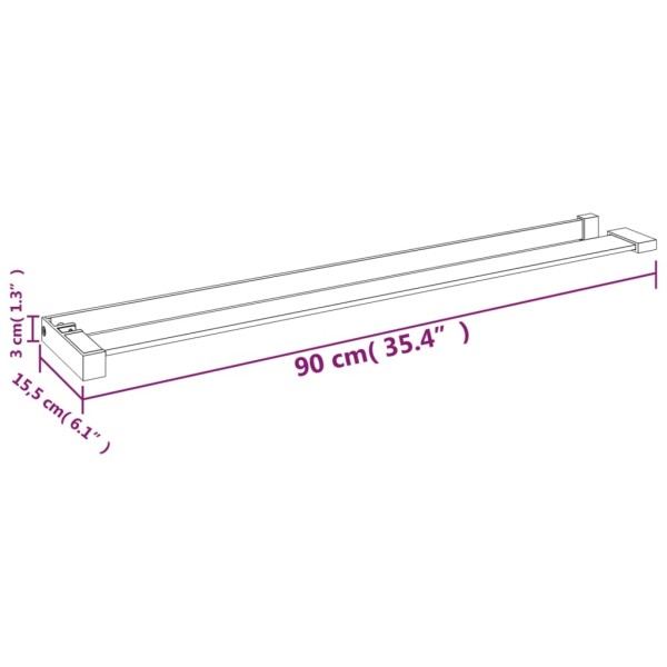 Estante de pared de ducha aluminio blanco 90 cm Estante de pared de ducha aluminio blanco 90 cm