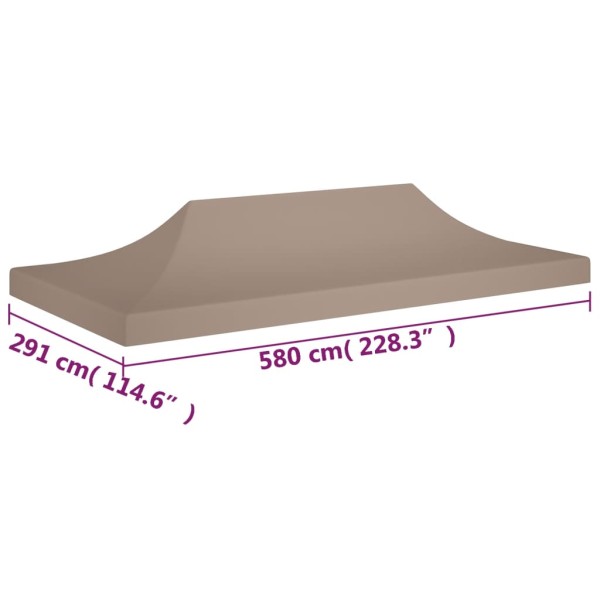 Techo de carpa para celebraciones gris taupe 6x3 m 270 g/m² Techo de carpa para celebraciones gris taupe 6x3 m 270 g/m²