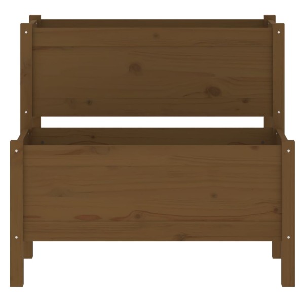 Jardinera de madera maciza de pino marrón miel 84,5x84x75 cm Jardinera de madera maciza de pino marrón miel 84,5x84x75 cm