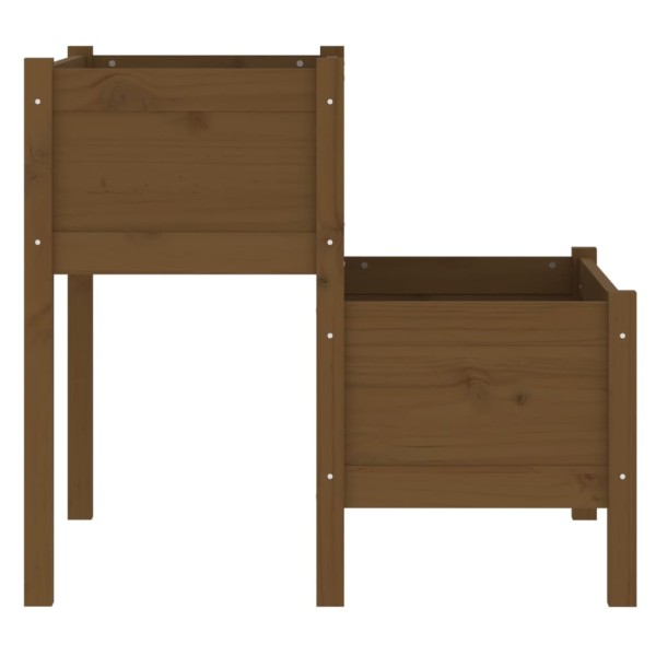 Jardinera de madera maciza de pino marrón miel 84,5x84x75 cm Jardinera de madera maciza de pino marrón miel 84,5x84x75 cm
