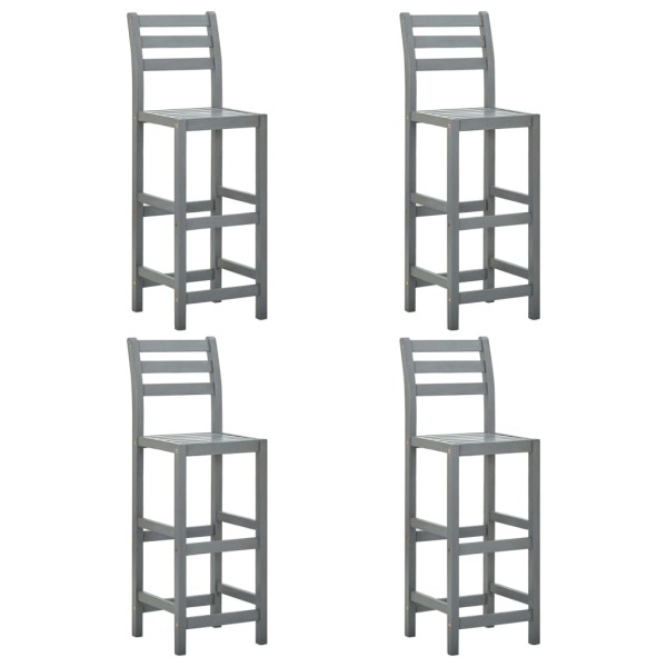 Taburetes de cocina 4 unidades madera maciza de acacia gris Taburetes de cocina 4 unidades madera maciza de acacia gris