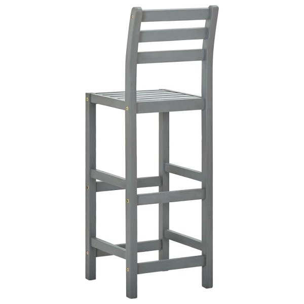Taburetes de cocina 4 unidades madera maciza de acacia gris Taburetes de cocina 4 unidades madera maciza de acacia gris