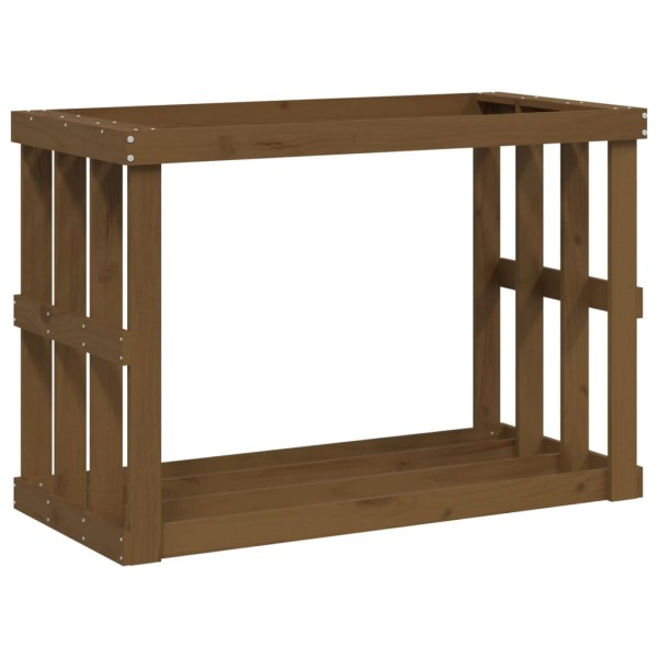 Soporte leña de exterior madera pino marrón miel 108x52x74 cm Soporte leña de exterior madera pino marrón miel 108x52x74 cm