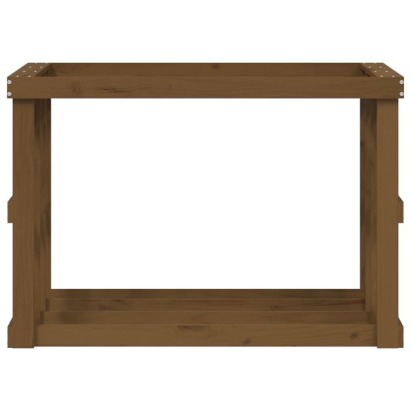 Soporte leña de exterior madera pino marrón miel 108x52x74 cm Soporte leña de exterior madera pino marrón miel 108x52x74 cm