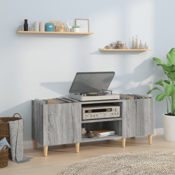 Mueble para discos madera contrachapada gris sonoma 121x38x48cm Mueble para discos madera contrachapada gris sonoma 121x38x48cm