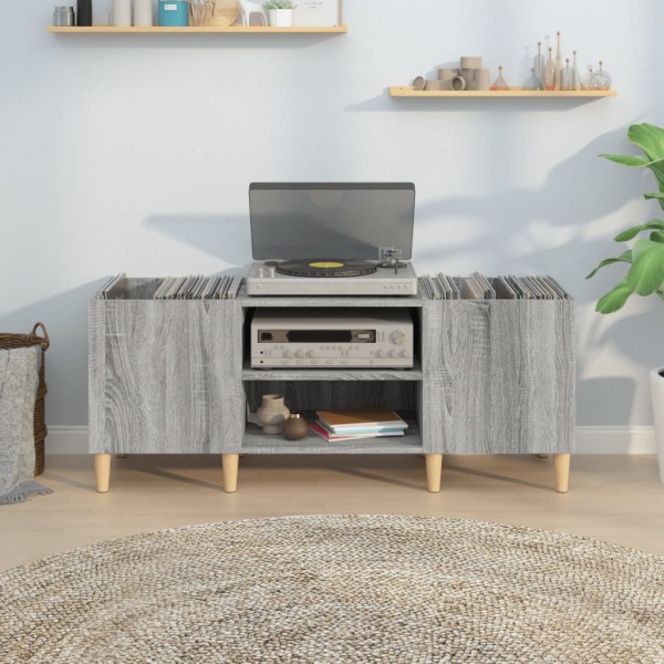 Mueble para discos madera contrachapada gris sonoma 121x38x48cm Mueble para discos madera contrachapada gris sonoma 121x38x48cm