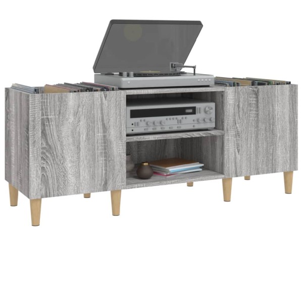 Mueble para discos madera contrachapada gris sonoma 121x38x48cm Mueble para discos madera contrachapada gris sonoma 121x38x48cm
