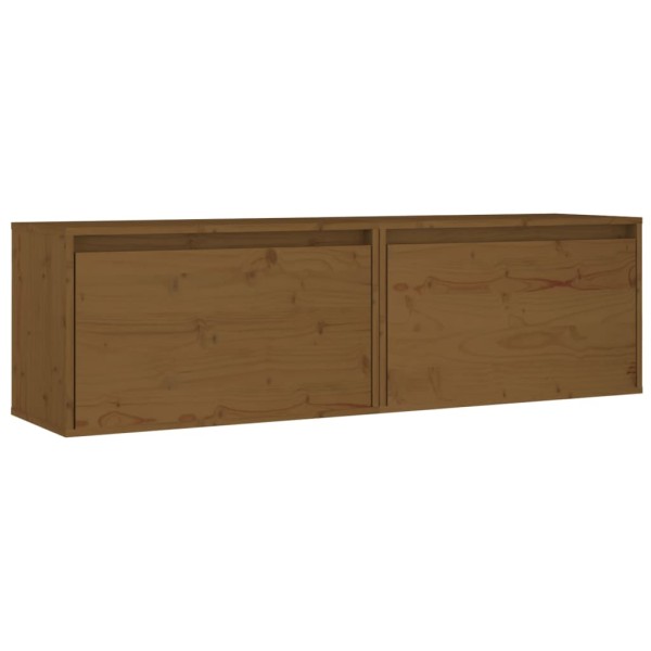 Armario de pared 2 uds madera de pino marrón miel 60x30x35 cm Armario de pared 2 uds madera de pino marrón miel 60x30x35 cm