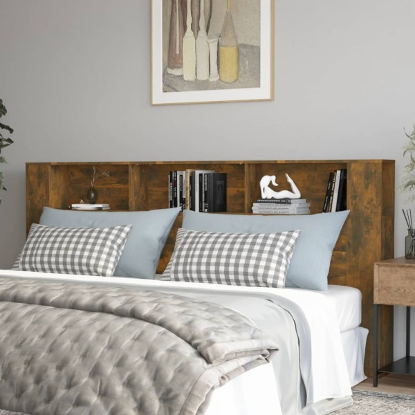 Mueble cabecero color roble ahumado 220x18,5x104,5 cm Mueble cabecero color roble ahumado 220x18,5x104,5 cm