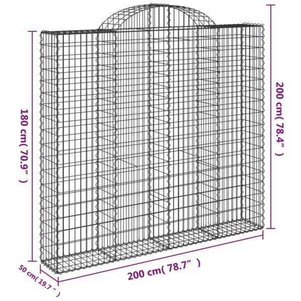 Cesta gaviones forma arco hierro galvanizado 200x50x180/200 cm Cesta gaviones forma arco hierro galvanizado 200x50x180/200 cm