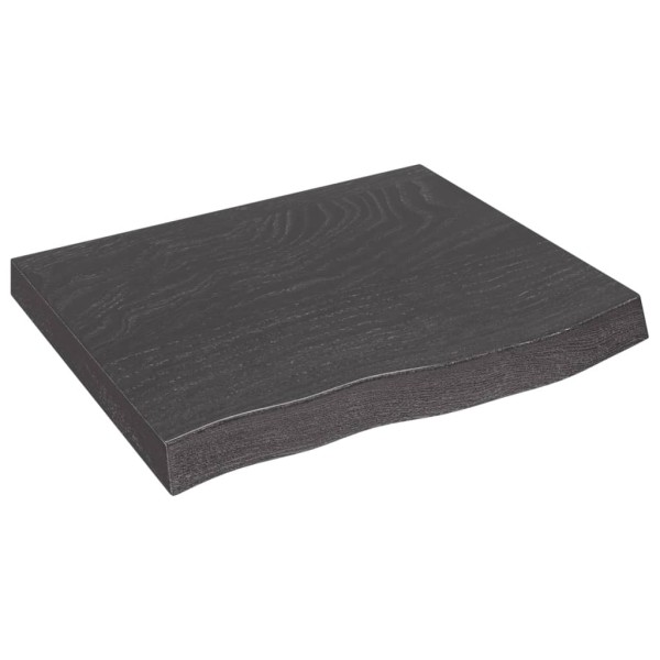 Estante pared madera roble tratada marrón oscuro 60x50x(2-6) cm Estante pared madera roble tratada marrón oscuro 60x50x(2-6) cm