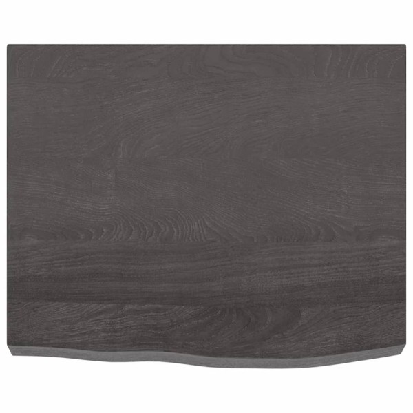 Estante pared madera roble tratada marrón oscuro 60x50x(2-6) cm Estante pared madera roble tratada marrón oscuro 60x50x(2-6) cm