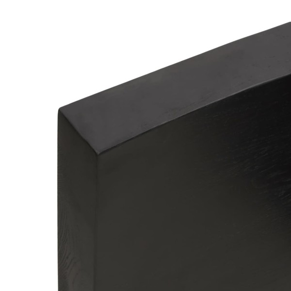 Estante pared madera roble tratada marrón oscuro 60x50x(2-6) cm Estante pared madera roble tratada marrón oscuro 60x50x(2-6) cm