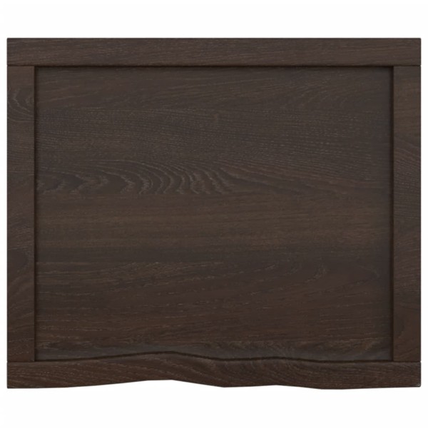 Estante pared madera roble tratada marrón oscuro 60x50x(2-6) cm Estante pared madera roble tratada marrón oscuro 60x50x(2-6) cm