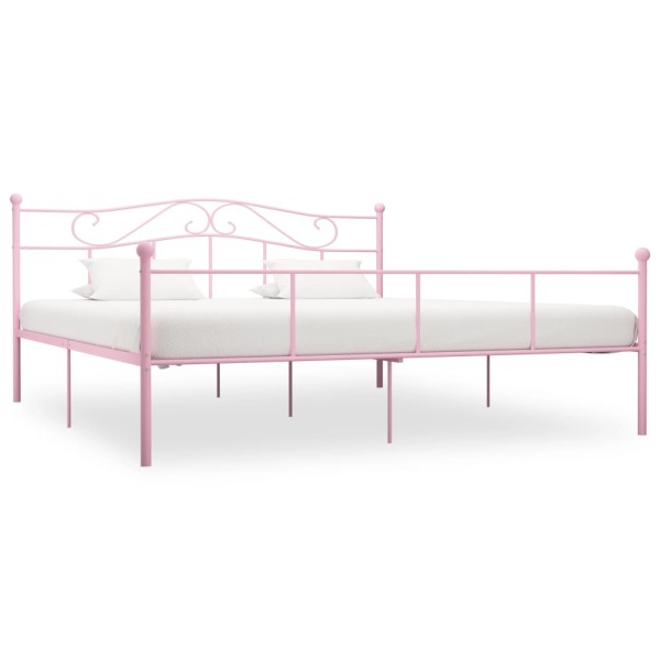 Estructura de cama de metal rosa 180x200 cm