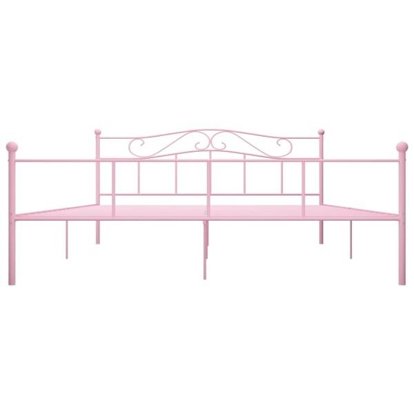 Estructura de cama de metal rosa 180x200 cm